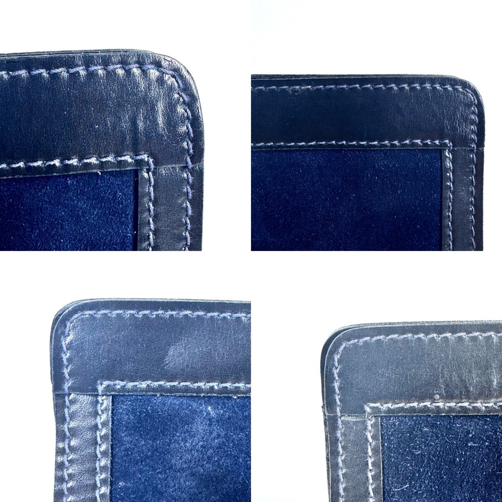 ♦️SOLD♦️Gucci Vintage large Clutch crossbody bag Handbag Suede Leather navy blue - Picture 9 of 13